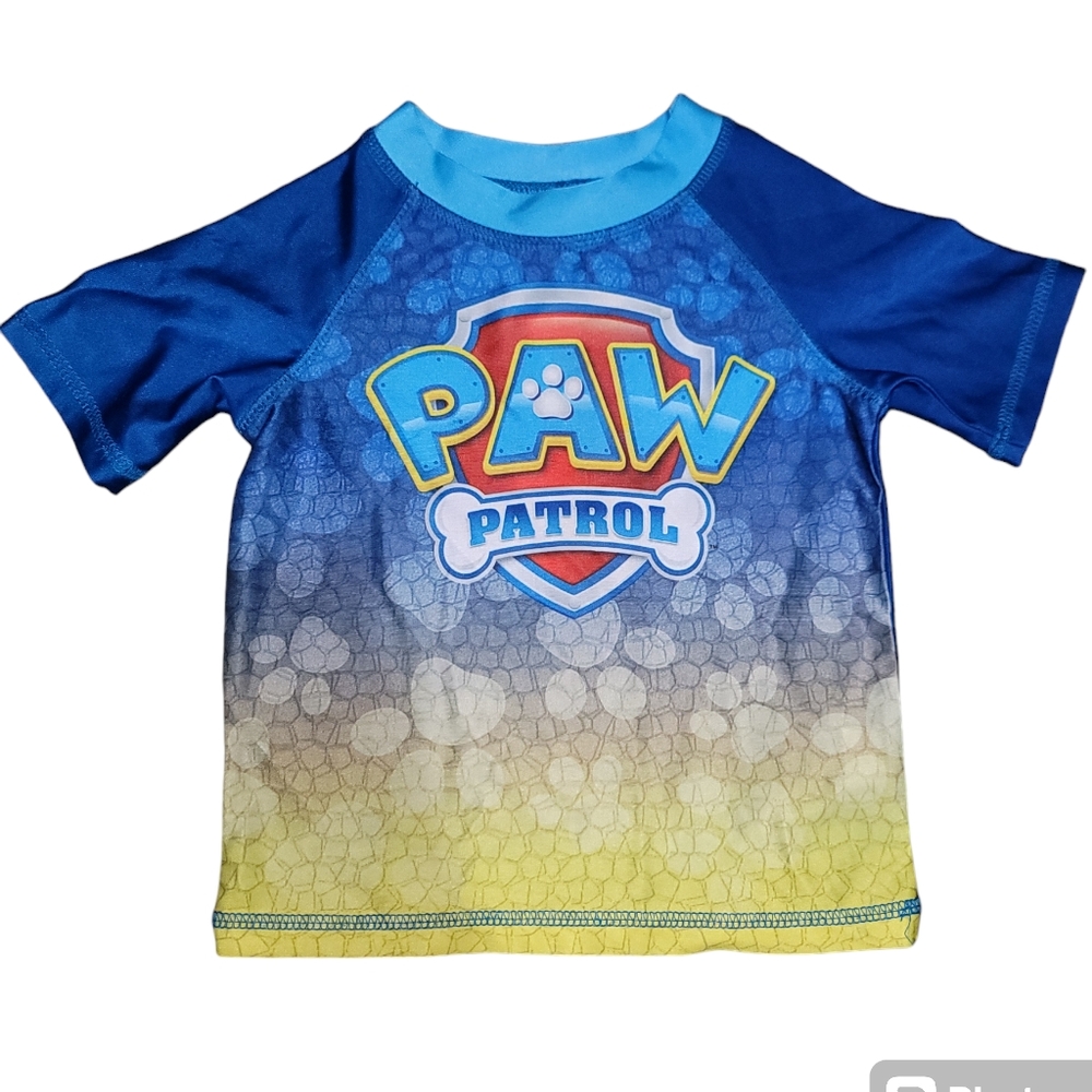 Nickelodeon Paw Patrol Rash Guard Swim Toddler Boys 2T Shirt UPF 50+ Beach NWOT